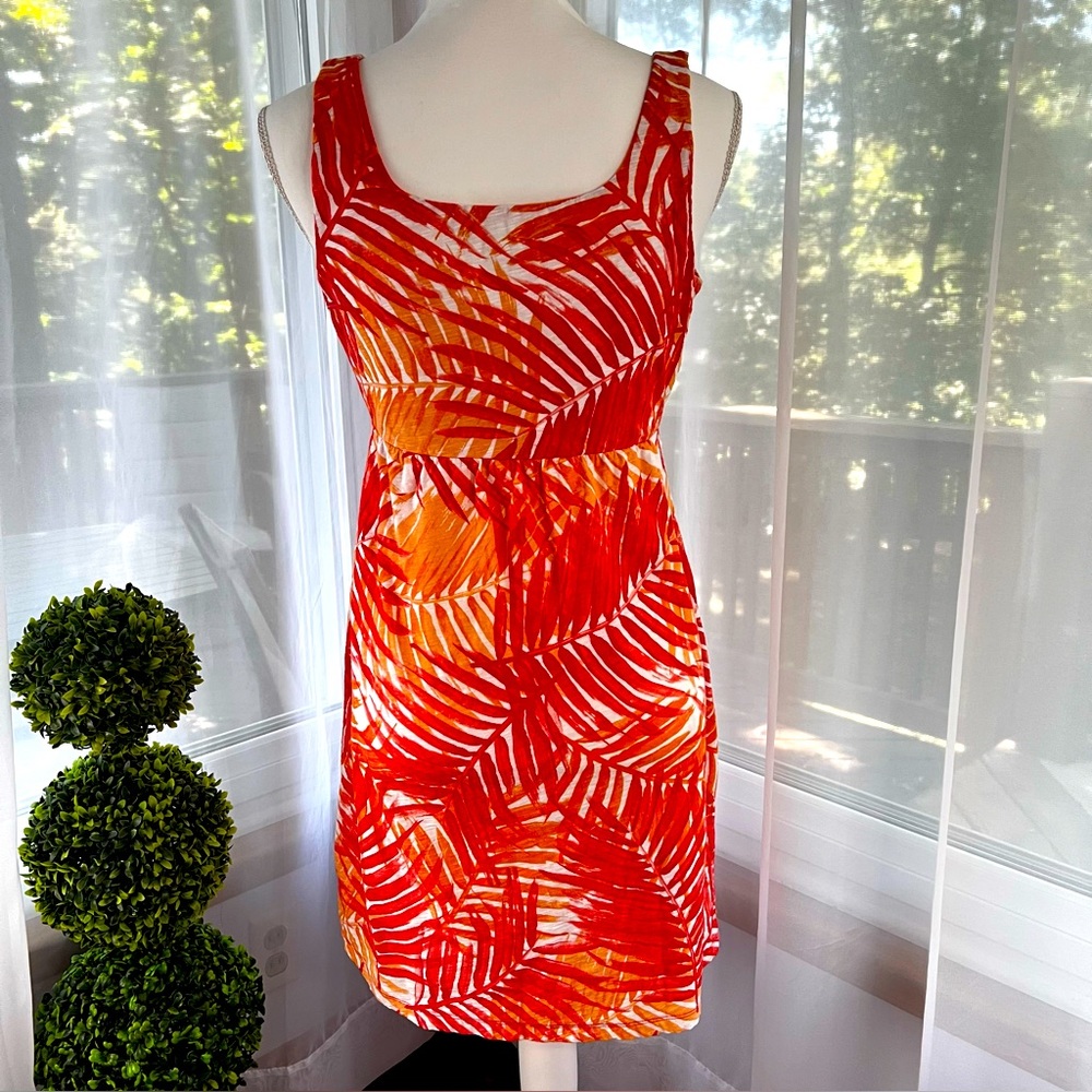 Tommy Bahama Palm Leaf Multi Orange and White Tank Dress Size Small - Picture 4 of 12